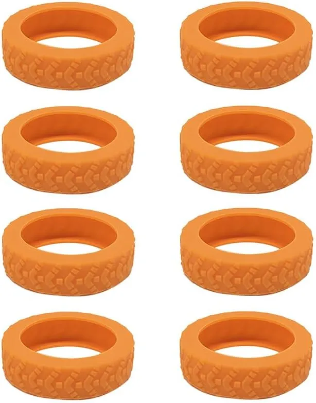 16PCS Luggage Wheel Covers, Silicone Suitcase Wheels Protector for 2-2.5 Inches, Anti-Wear and Anti-Noise Universal Wheel Protective Cover for Travel (Orange)
