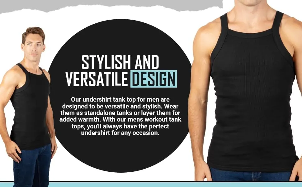 2-4 Packs Men's G-Unit Style Cotton Tank Tops Square Cut Muscle Rib A-Shirts