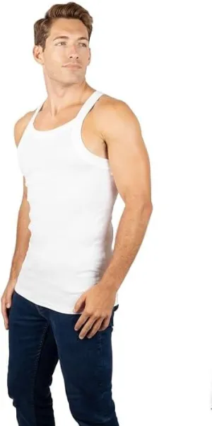 2-4 Packs Men's G-Unit Style Cotton Tank Tops Square Cut Muscle Rib A-Shirts