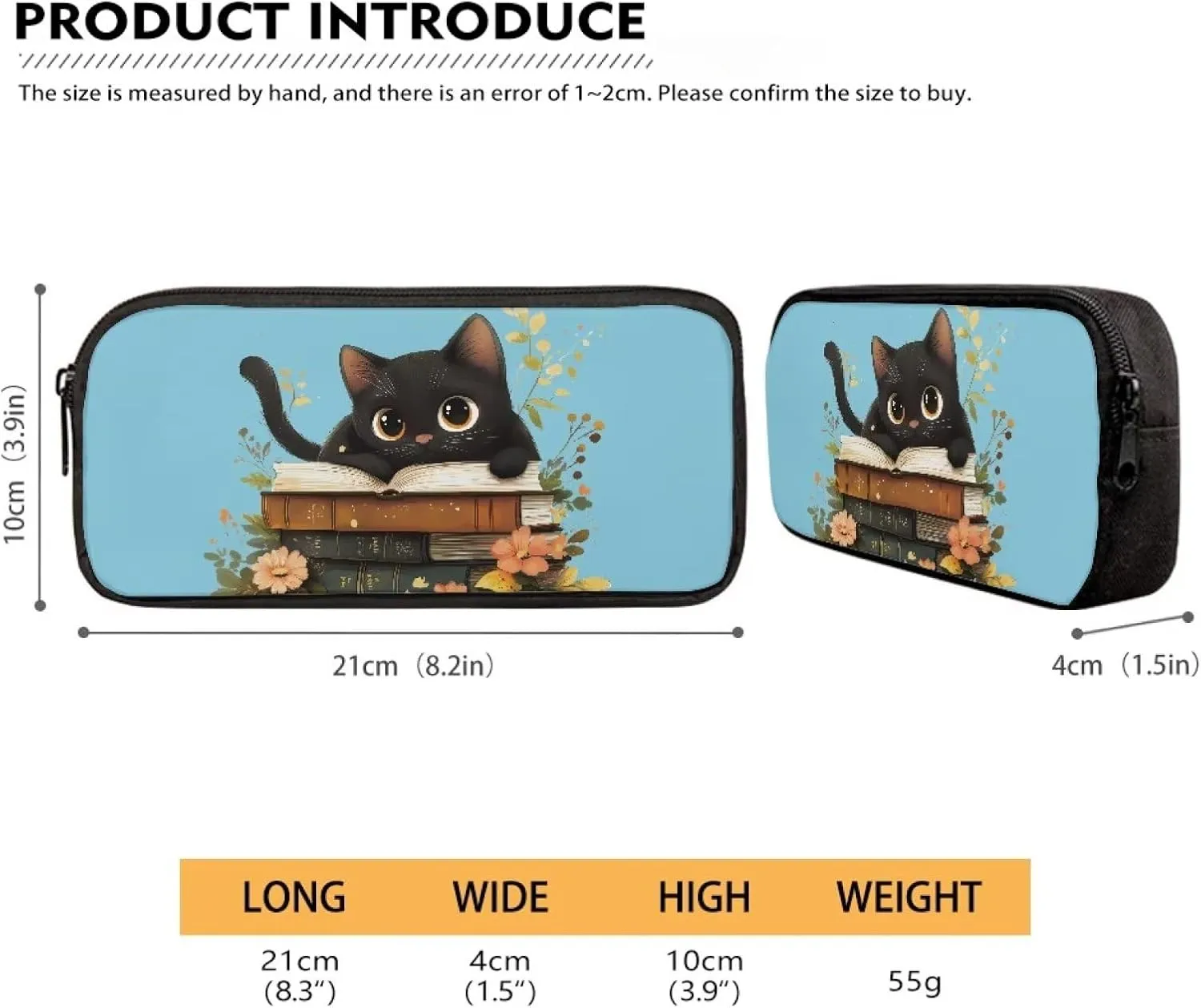 3 in 1 Cat Backpack and Lunch Box Set School Pencil Box Backpacks for Girls 12-14 Thermos Lunch Bag for Kids Large Capacity Backpack for School
