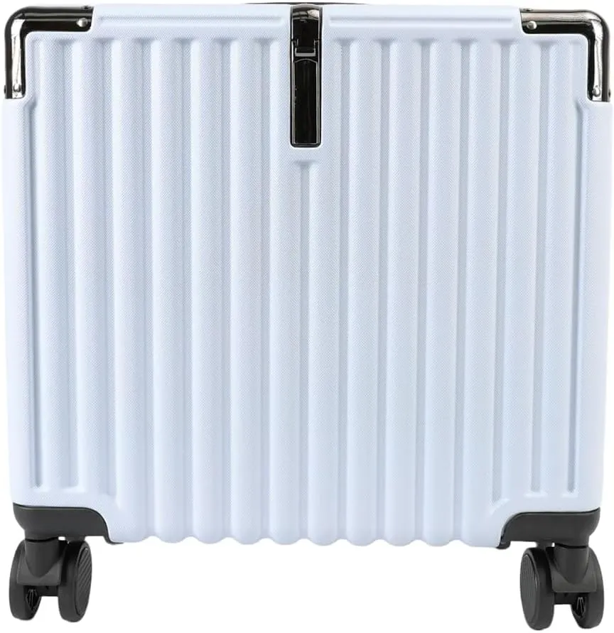 Advantez 18-Inch Suitcase  White ABS PC Hardshell Luggage, Lightweight 5.5 lbs, Compact Carry-On Spinner for Travel and Business Trips