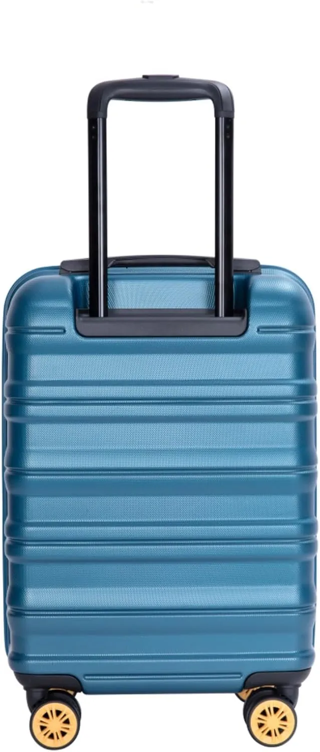 Airline Perfect 18.5" Carry On - Ultra Lightweight Hardshell Suitcase with 360 Spinner Wheels Fits Overhead Bins (Blue   ABS PC)