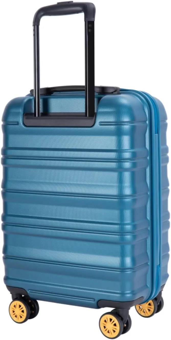 Airline Perfect 18.5" Carry On - Ultra Lightweight Hardshell Suitcase with 360 Spinner Wheels Fits Overhead Bins (Blue   ABS PC)