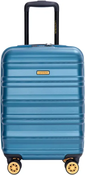 Airline Perfect 18.5" Carry On - Ultra Lightweight Hardshell Suitcase with 360 Spinner Wheels Fits Overhead Bins (Blue   ABS PC)