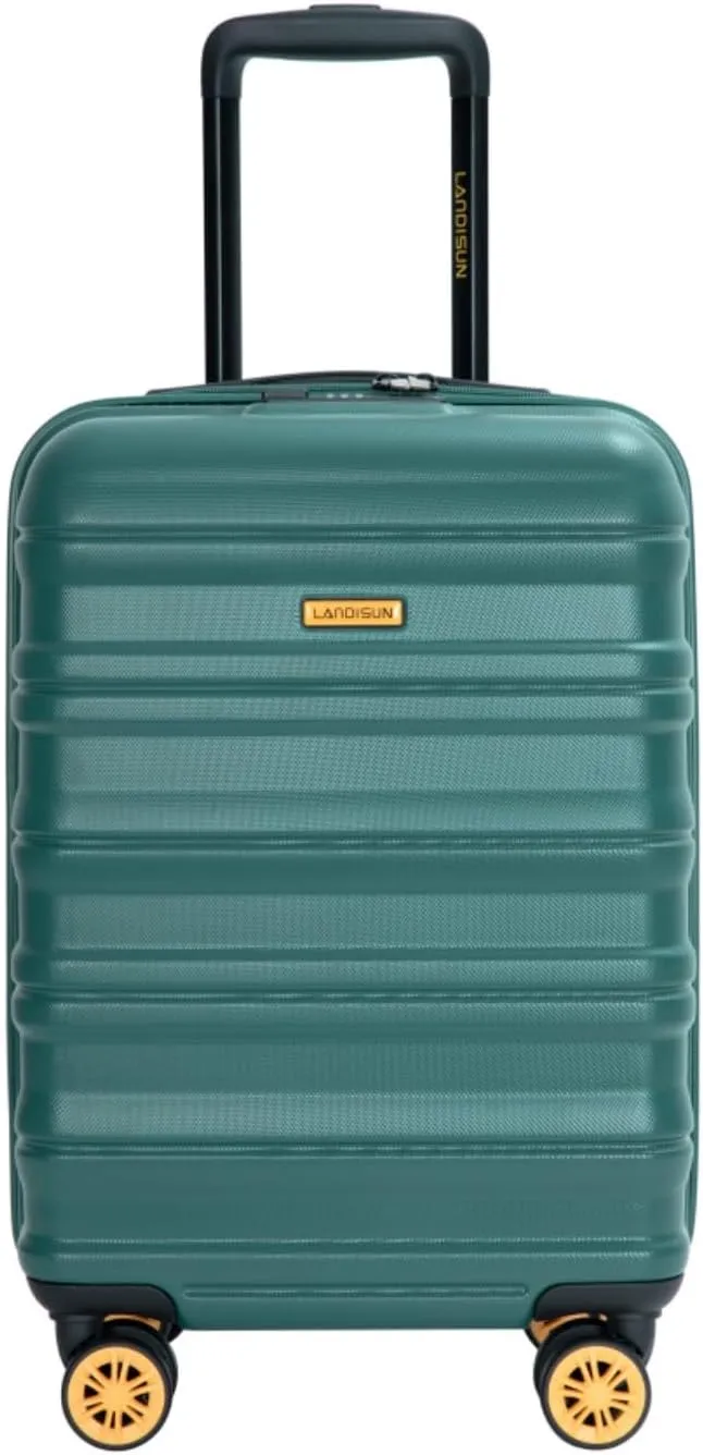 Airline Perfect 18.5" Carry On - Ultra Lightweight Hardshell Suitcase with 360 Spinner Wheels Fits Overhead Bins (Dark Green   ABS PC)