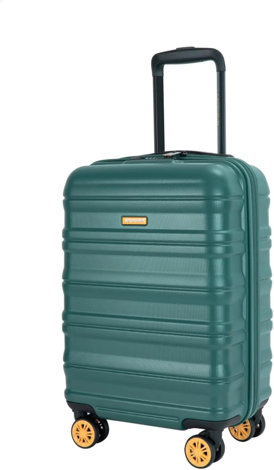 Airline Perfect 18.5" Carry On - Ultra Lightweight Hardshell Suitcase with 360 Spinner Wheels Fits Overhead Bins (Dark Green   ABS PC)
