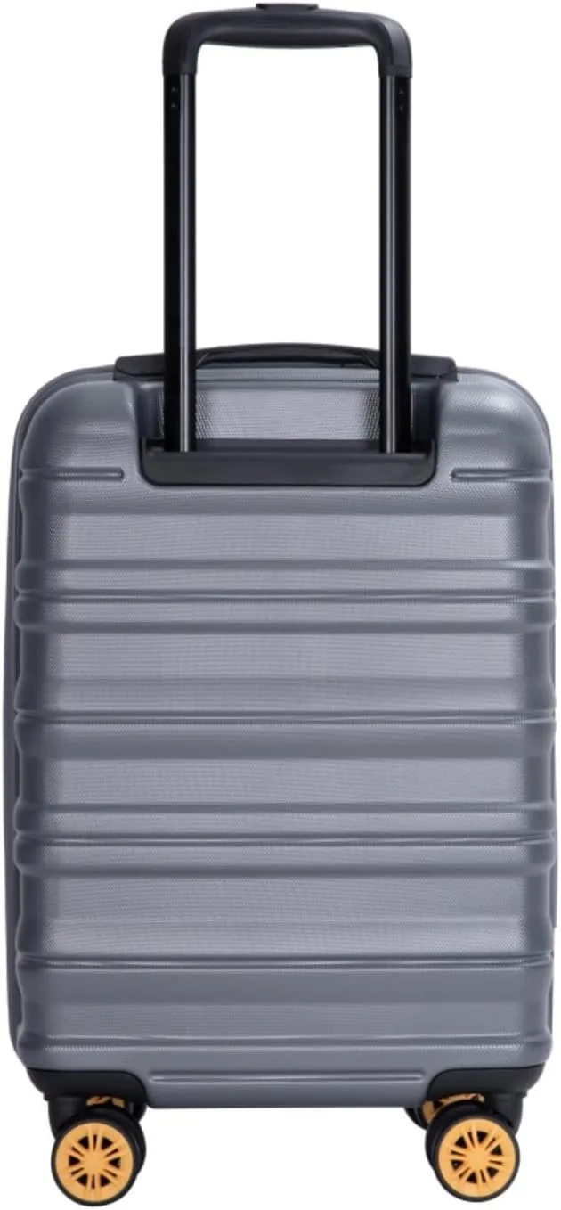 Airline Perfect 18.5" Carry On - Ultra Lightweight Hardshell Suitcase with 360 Spinner Wheels Fits Overhead Bins (DARK GREY   ABS PC)