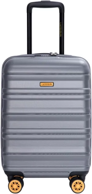 Airline Perfect 18.5" Carry On - Ultra Lightweight Hardshell Suitcase with 360 Spinner Wheels Fits Overhead Bins (DARK GREY   ABS PC)