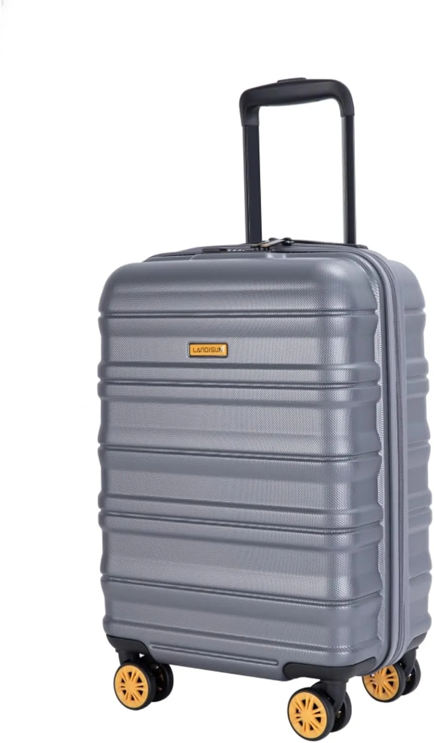 Airline Perfect 18.5" Carry On - Ultra Lightweight Hardshell Suitcase with 360 Spinner Wheels Fits Overhead Bins (DARK GREY   ABS PC)