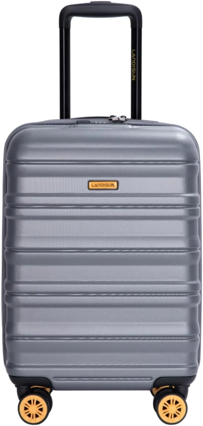 Airline Perfect 18.5" Carry On - Ultra Lightweight Hardshell Suitcase with 360 Spinner Wheels Fits Overhead Bins (DARK GREY   ABS PC)