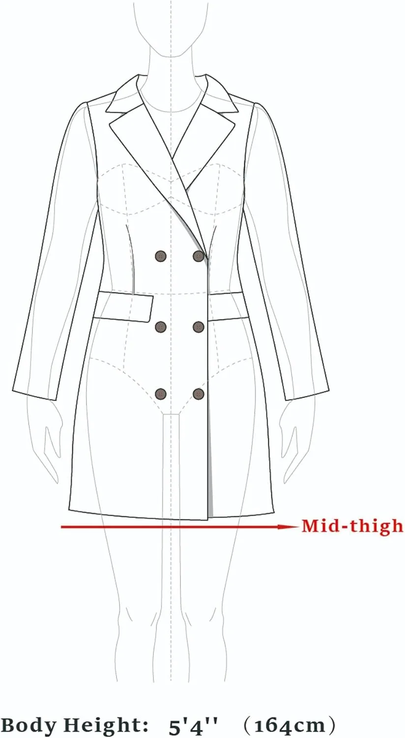Allegra K Women's Winter Single Breasted Peter Pan Collar Outwear Trench Coat