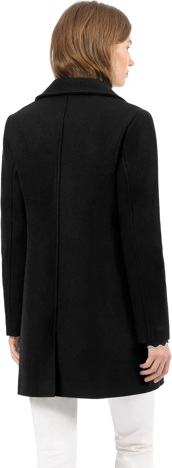 Allegra K Women's Winter Single Breasted Peter Pan Collar Outwear Trench Coat