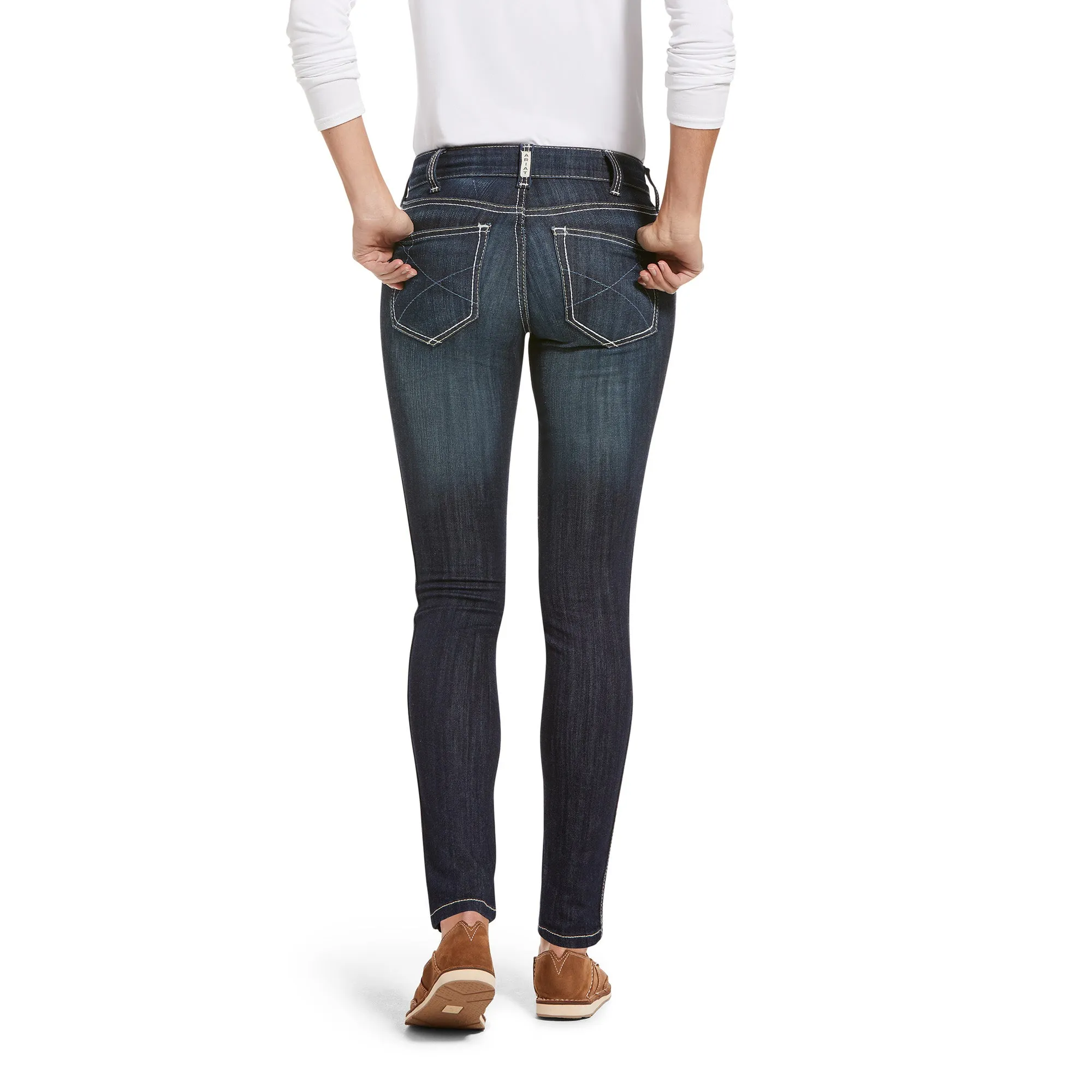 Ariat Ladies 10018357 R.E.A.L Mid Rise Outseam Ella Skinny Jeans