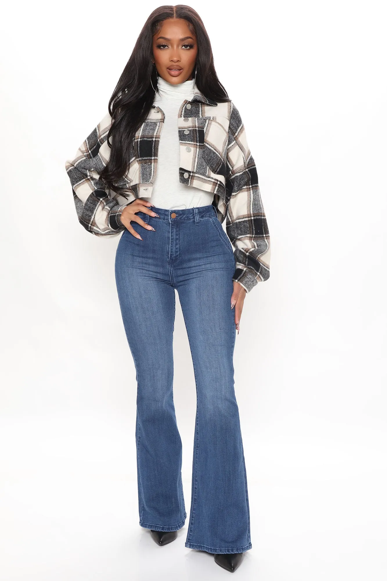 Aspen Curvy Stretch Flare Jeans - Medium Blue Wash