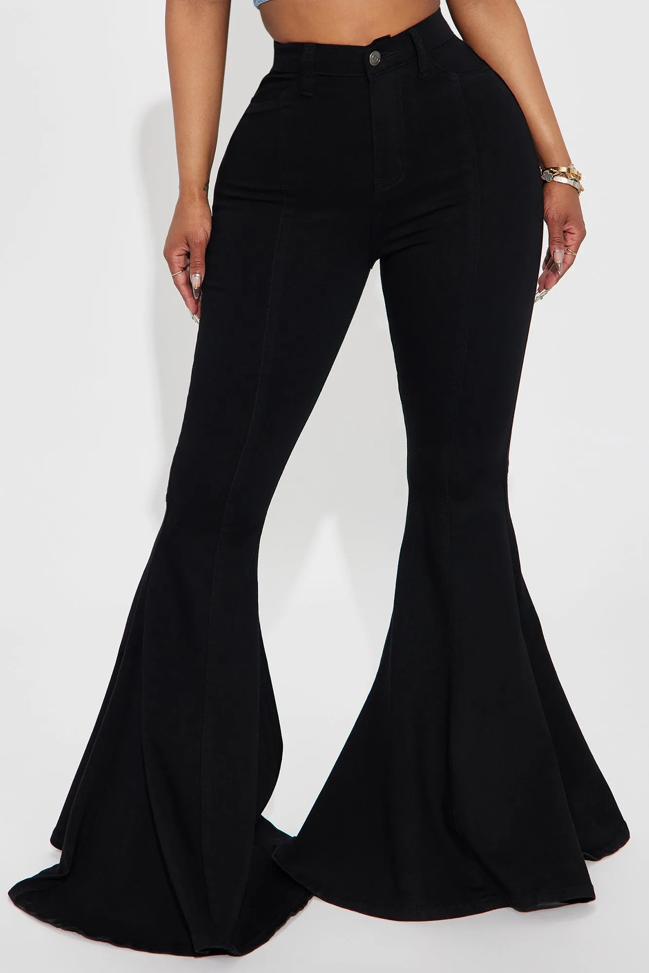 Astria Stretch Extreme Flare Jeans - Black Wash