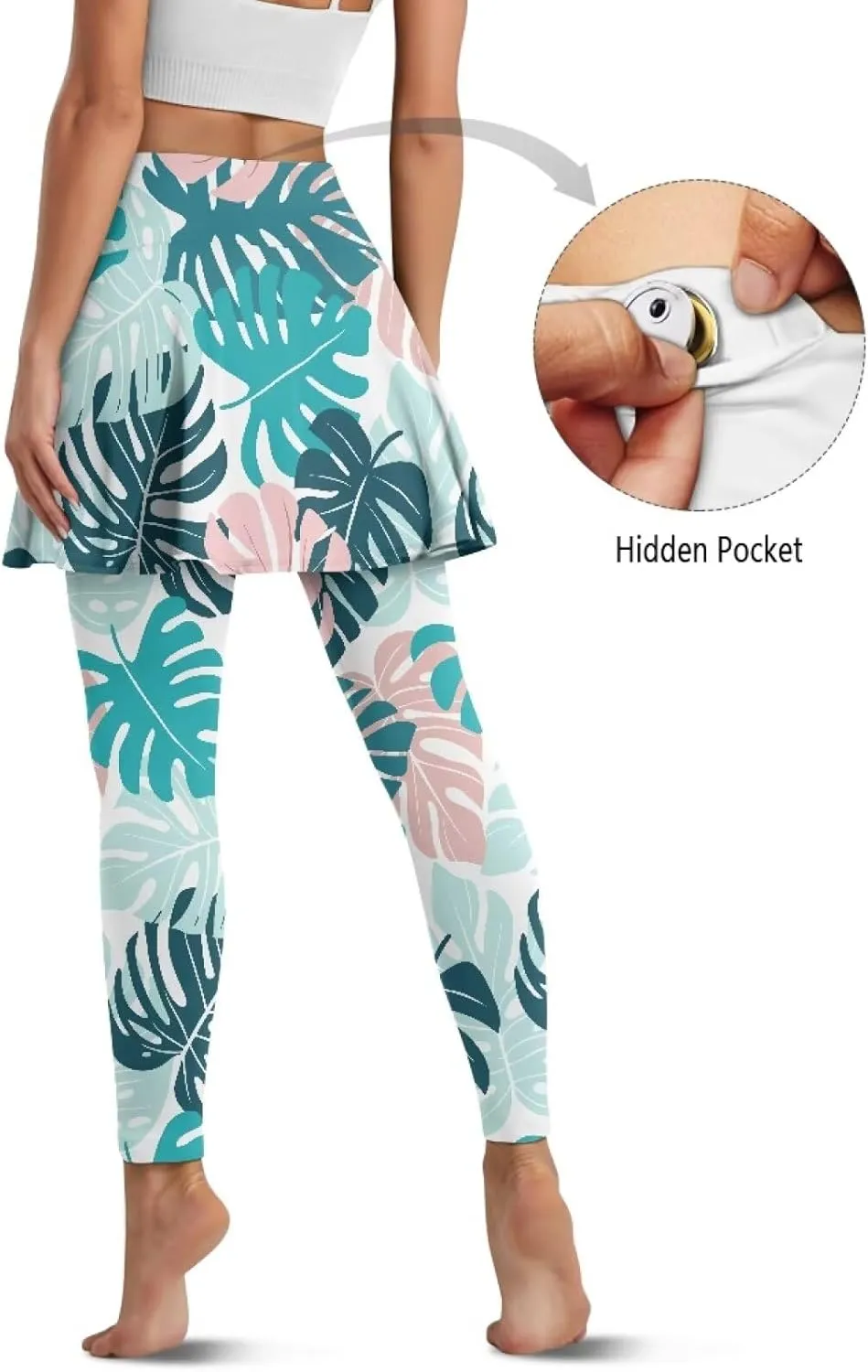 Athletic Skirt with Leggings Tennis Skirted Legging for Women with Pocket for Gym Yoga XS-3XL