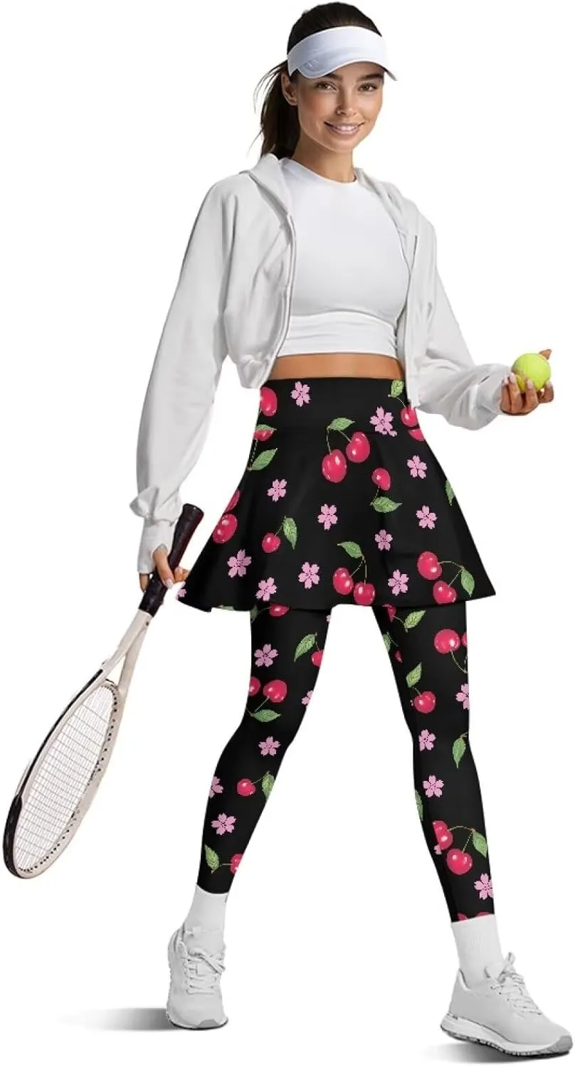 Athletic Skirt with Leggings Tennis Skirted Legging for Women with Pocket for Gym Yoga XS-3XL