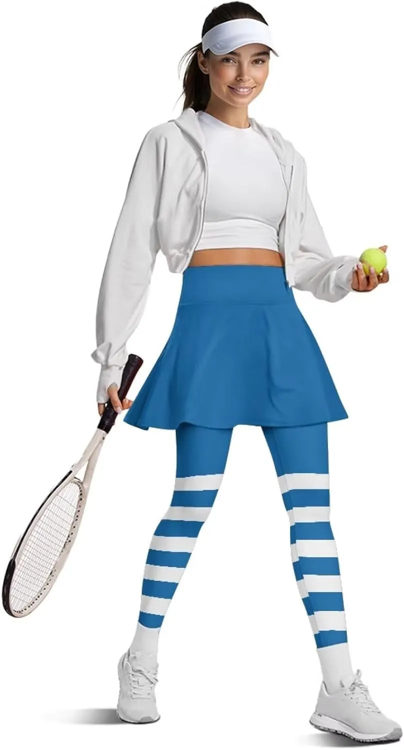 Athletic Skirt with Leggings Tennis Skirted Legging for Women with Pocket for Gym Yoga XS-3XL