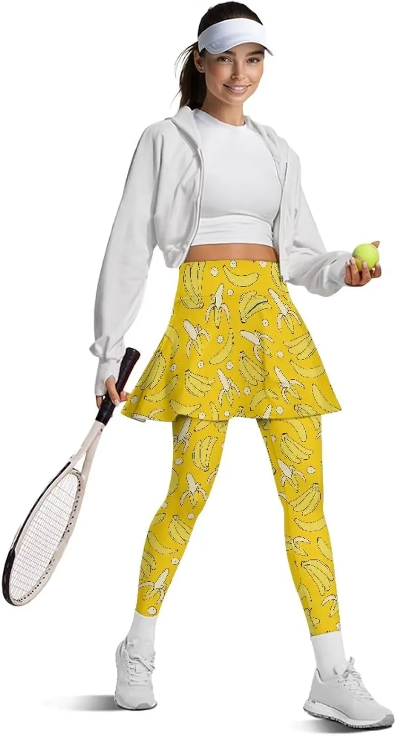 Athletic Skirt with Leggings Tennis Skirted Legging for Women with Pocket for Gym Yoga XS-3XL