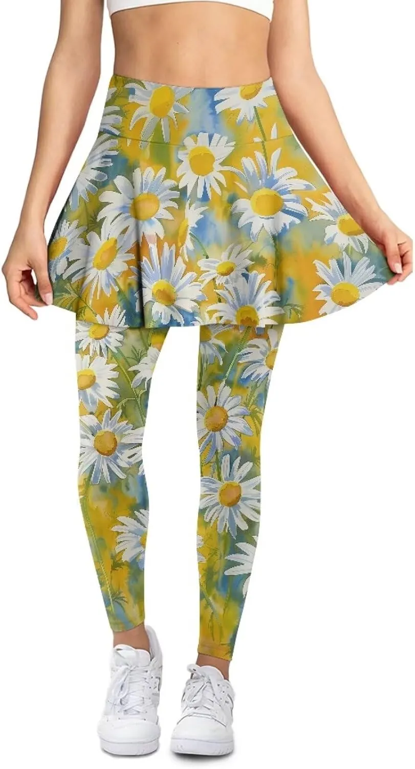 Athletic Skirt with Leggings Tennis Skirted Legging for Women with Pocket for Gym Yoga XS-3XL