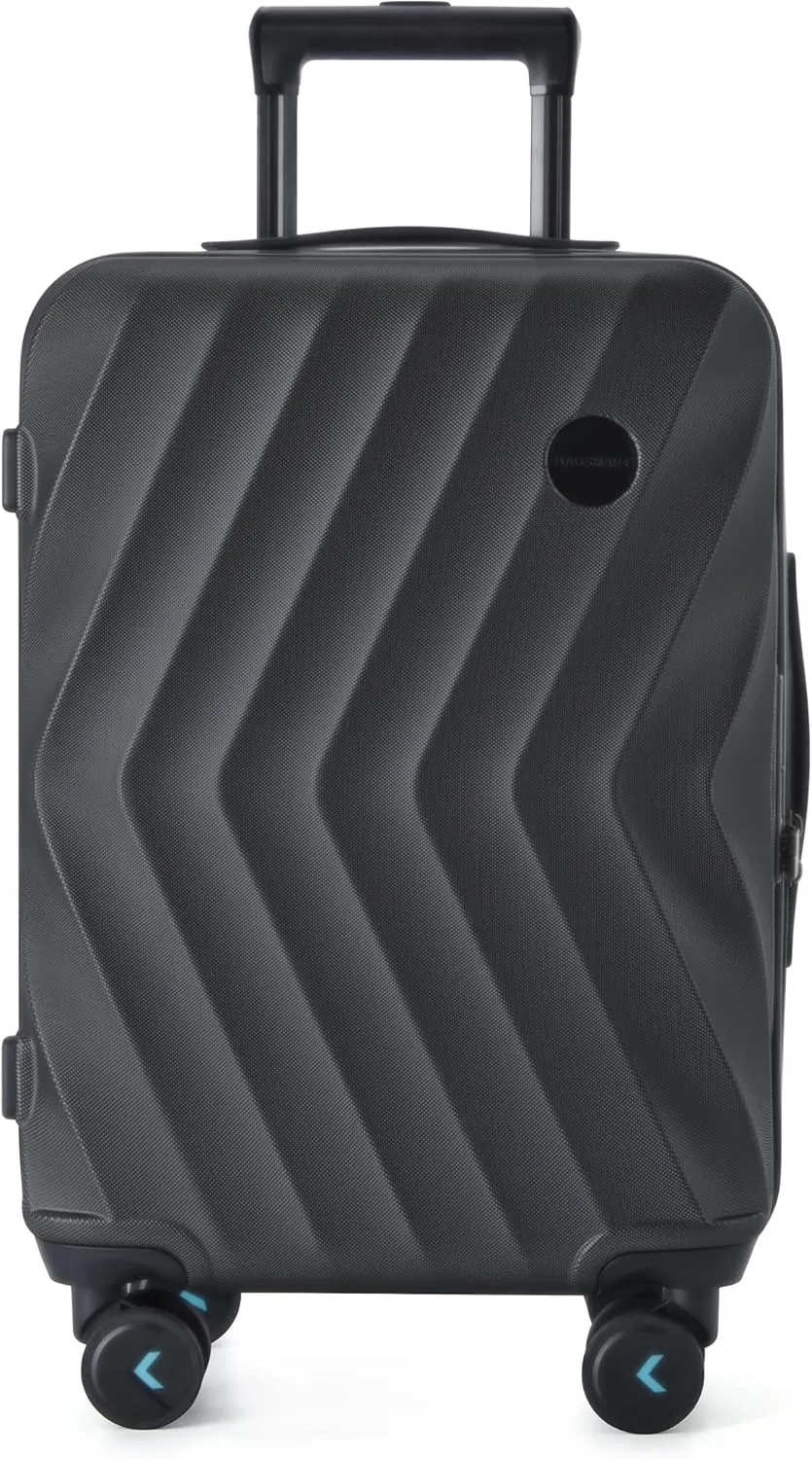 BAGSMART Carry On Luggage, PC Hardside Suitcase 22x14x9 Airline Approved, 20 Inch Travel Carry-on Luggage with Spinner Wheels, Lightweight Rolling Suitcases for Men Women,Black
