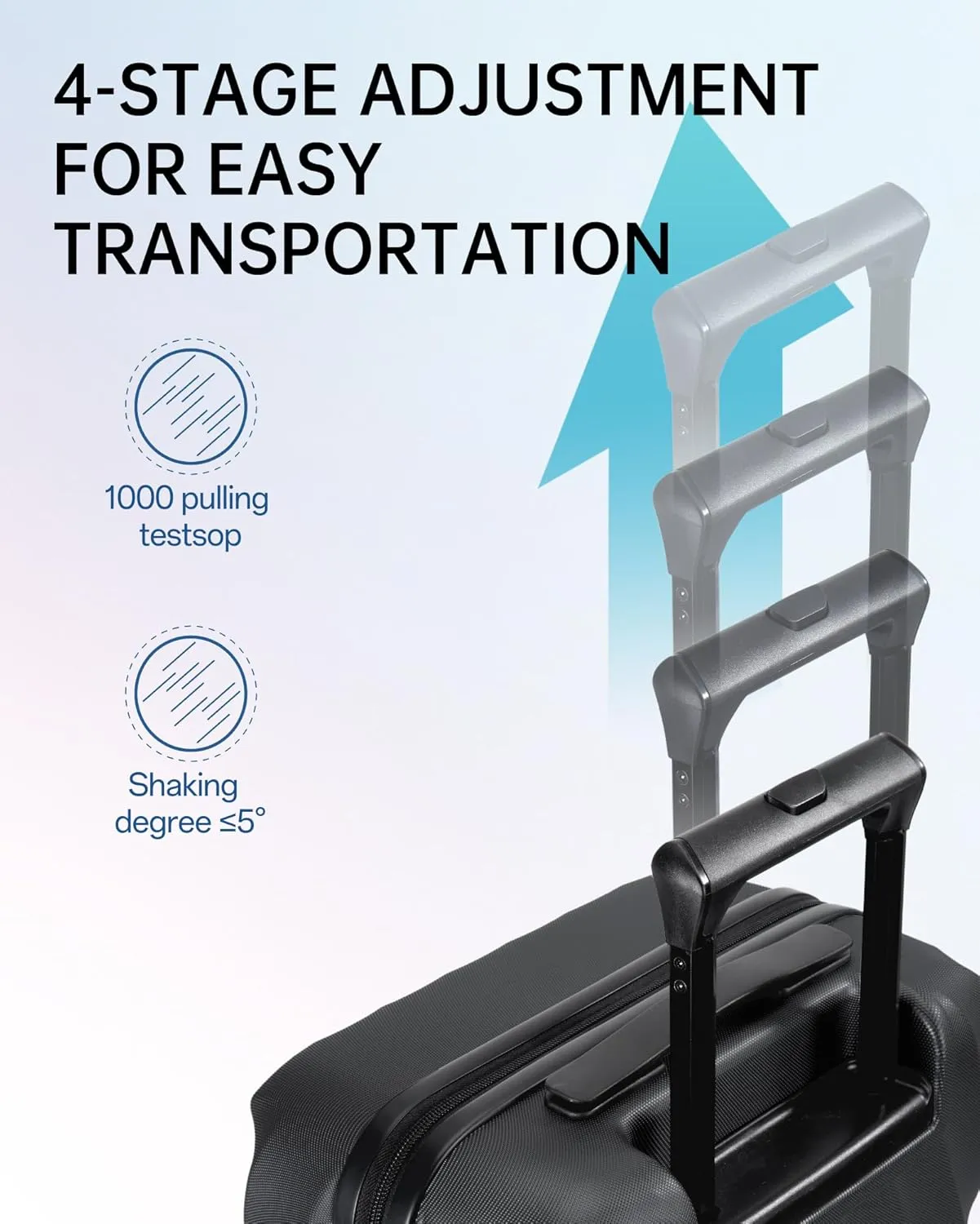 BAGSMART Carry On Luggage, PC Hardside Suitcase 22x14x9 Airline Approved, 20 Inch Travel Carry-on Luggage with Spinner Wheels, Lightweight Rolling Suitcases for Men Women,Black