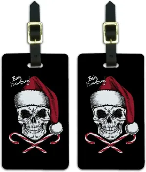 Bah Humbug Luggage ID Tags Suitcase Carry-On Cards - Set of 2