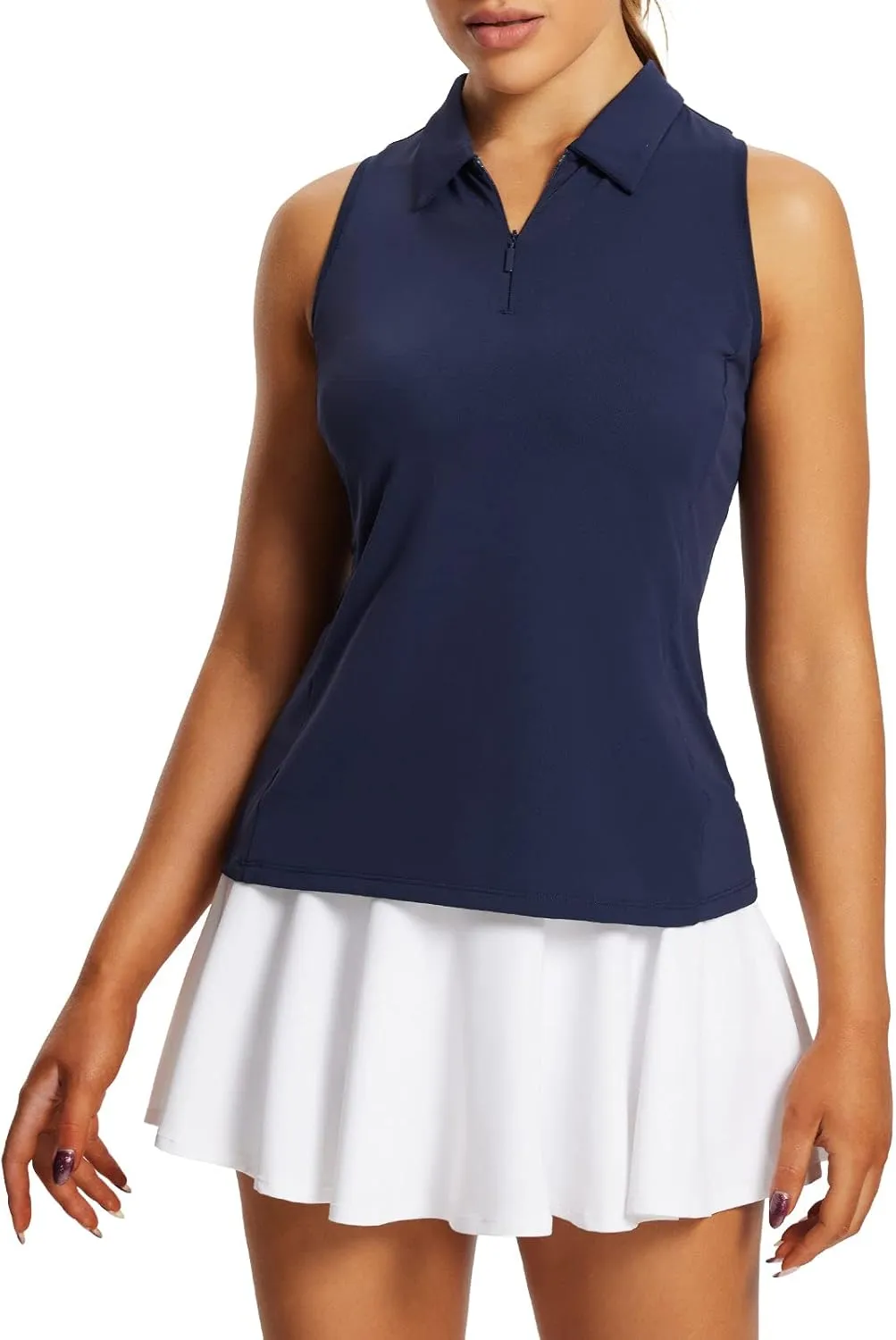 baleaf Women's Golf Shirts Tank Tops Sleeveless Tennis Polo Racerback with Collar Athletic Tanks Quick Dry