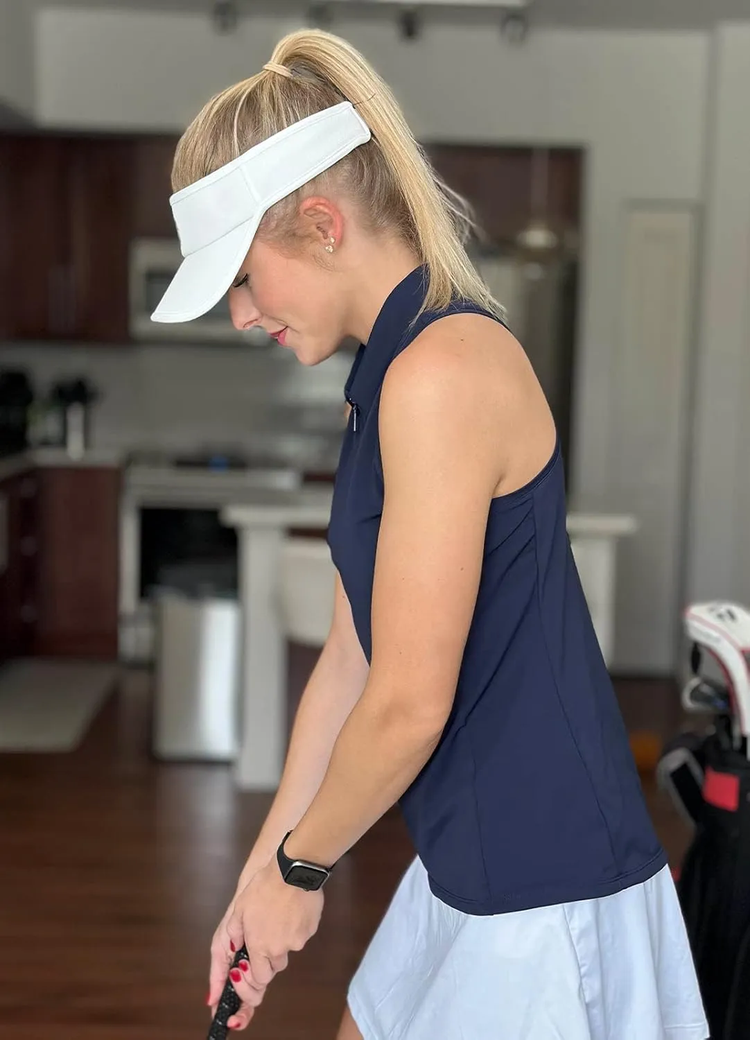 baleaf Women's Golf Shirts Tank Tops Sleeveless Tennis Polo Racerback with Collar Athletic Tanks Quick Dry