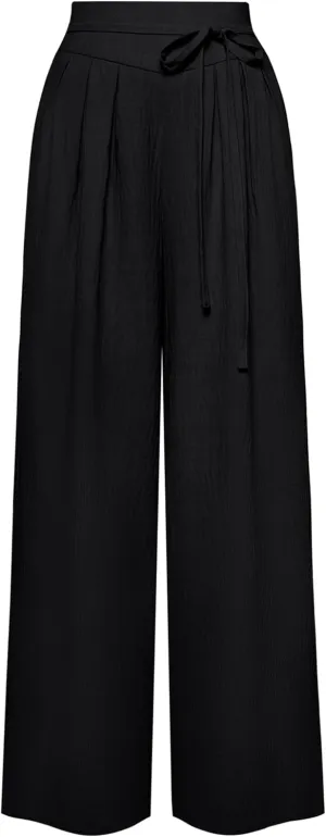 Belle Poque Women's High-Waisted Wide Leg Palazzo Pants - Elastic Waist, Flowy Boho Casual Summer Trousers with Pockets