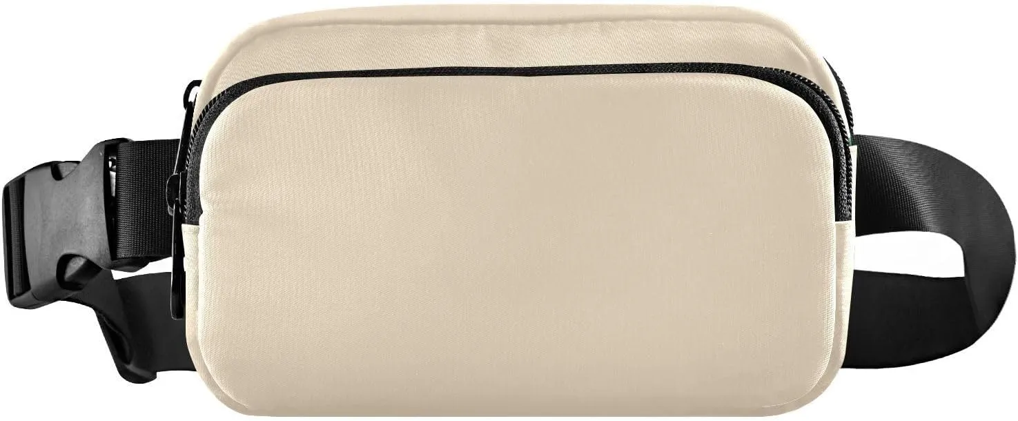 Blanched Almond Belt Bag Fashion Travel Chest Bag Lightweight Crossbody Bags with Adjustable Strap