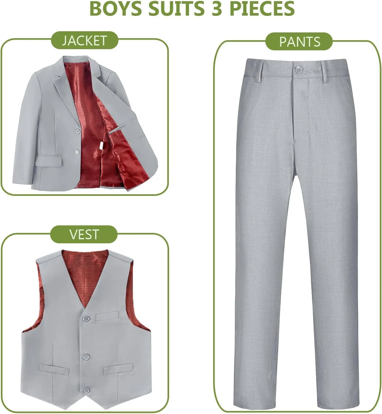 Boys Suits for Kids Toddler Tuxedo Boys' Formal Suit Set Slim Fit Wedding Ring Bearer Outfit