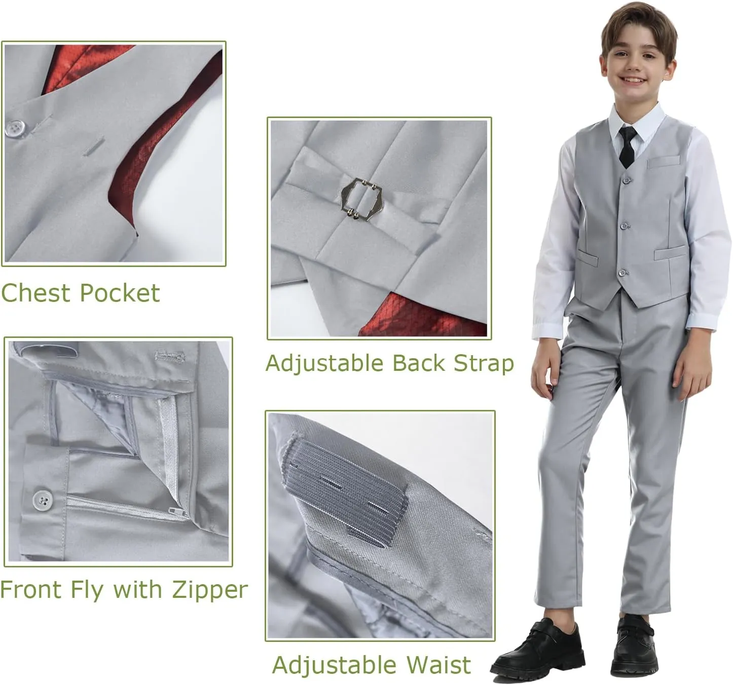 Boys Suits for Kids Toddler Tuxedo Boys' Formal Suit Set Slim Fit Wedding Ring Bearer Outfit
