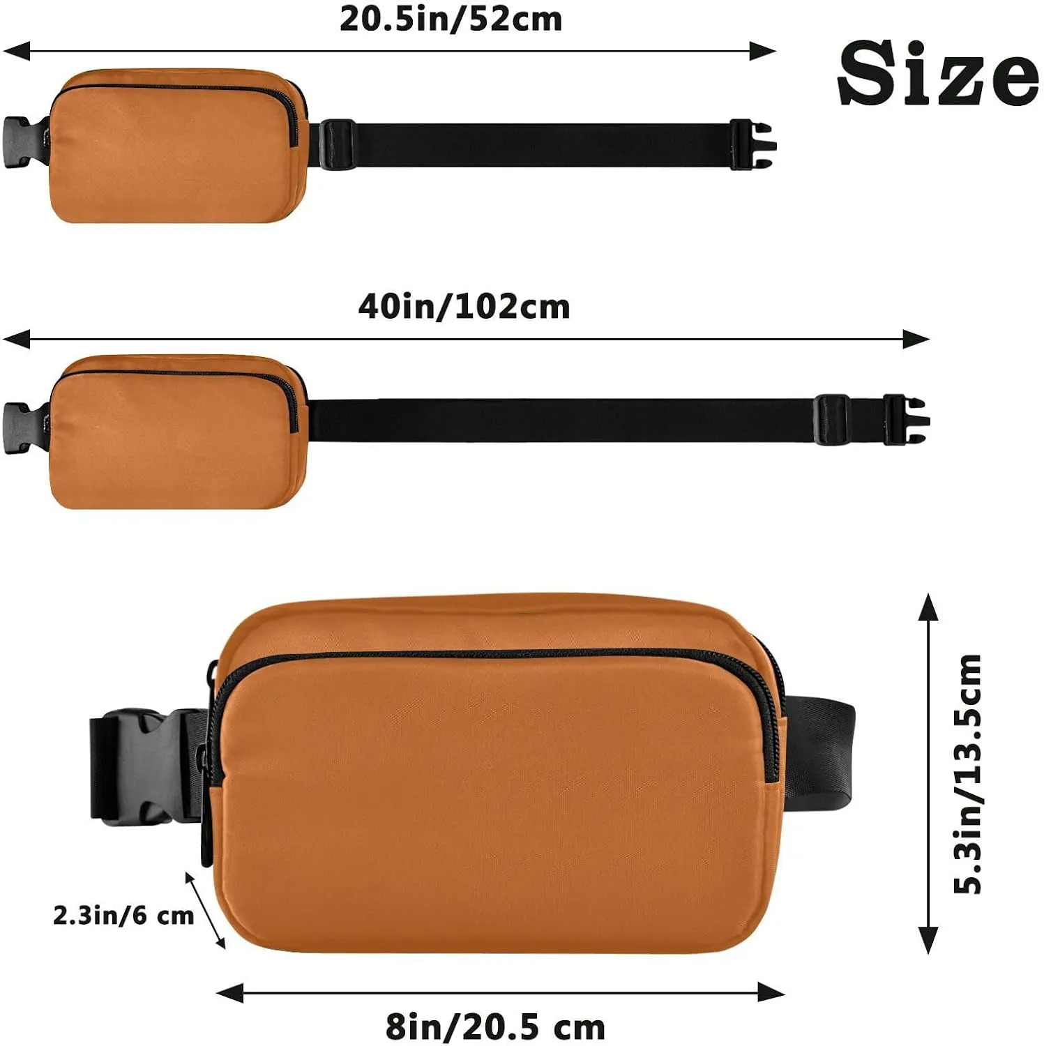 Chocolate Crossbody Bag for Women for Workout Running Traveling Hiking, 8 x 5.3 x 2.3 Inches