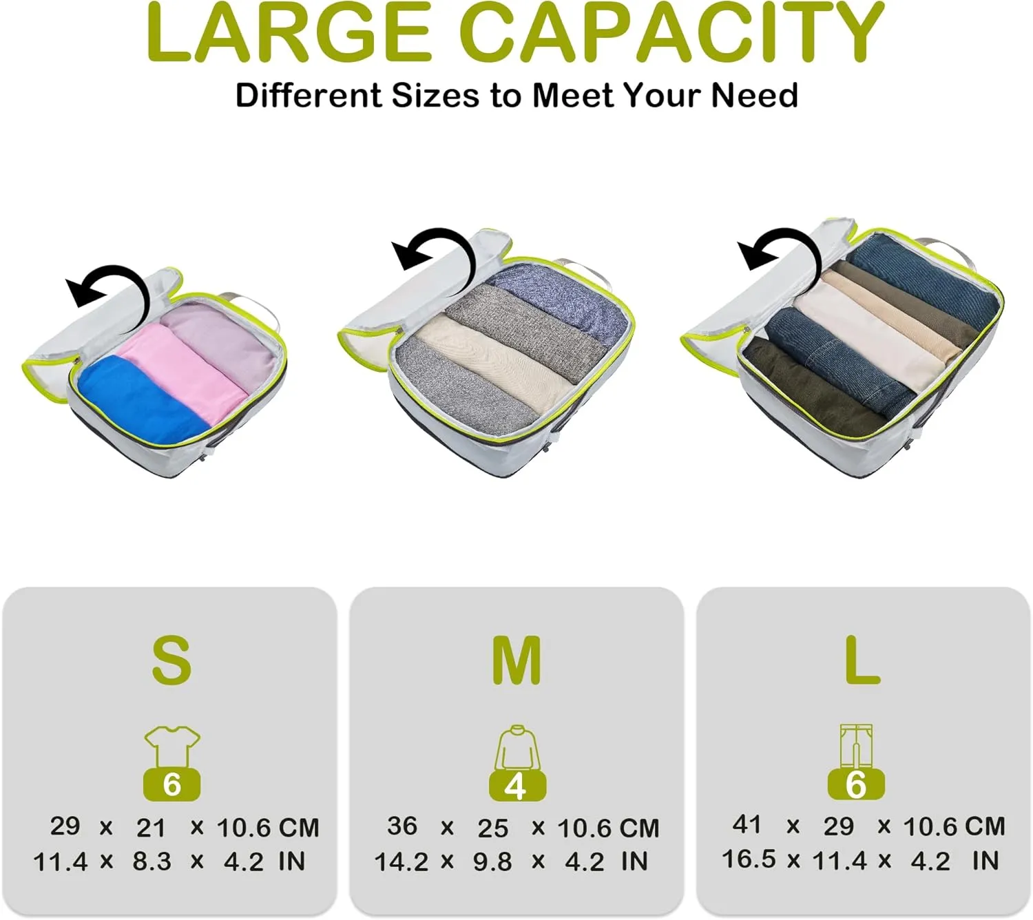 Cipway Mesh Compression Packing Cubes, Ultralight See Through Luggage Organizer Bags, Travel Essentials for Carry on Suitcase3 Pcs,White