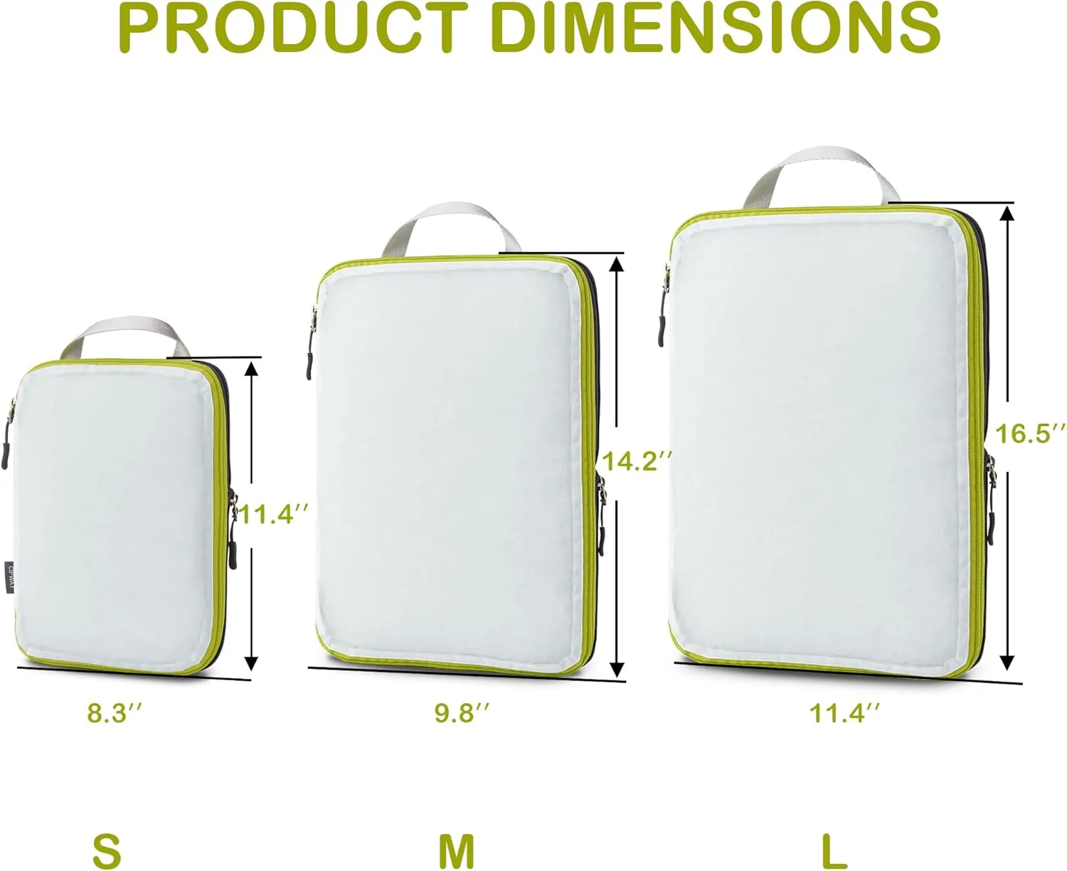 Cipway Mesh Compression Packing Cubes, Ultralight See Through Luggage Organizer Bags, Travel Essentials for Carry on Suitcase3 Pcs,White