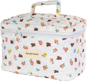 Cute Cosmetic Bag for Women: Large Capacity Makeup Bag Organizer - Portable Toiletry Bag with Handle Travel Cartoon Bear