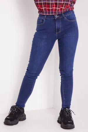 Dark Blue Push Up High Waisted Skinny Jeans