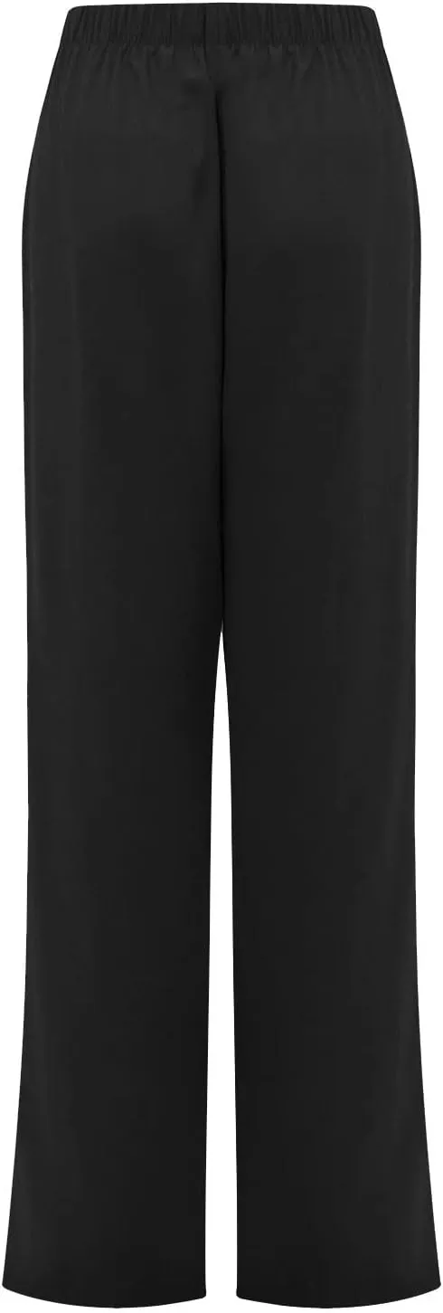 DASAYO Linen Pants for Women Trendy Elastic Wasit Casual Tapered Pants Lightweight Comfy Trousers with Pockets Summer Clothes
