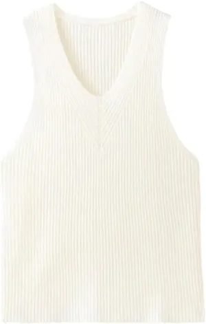 DBFBDTU Camisole Tops for Women Women Cashmere High Elasticity Vest Crop V-Neck Tank Knit Camisole Tops
