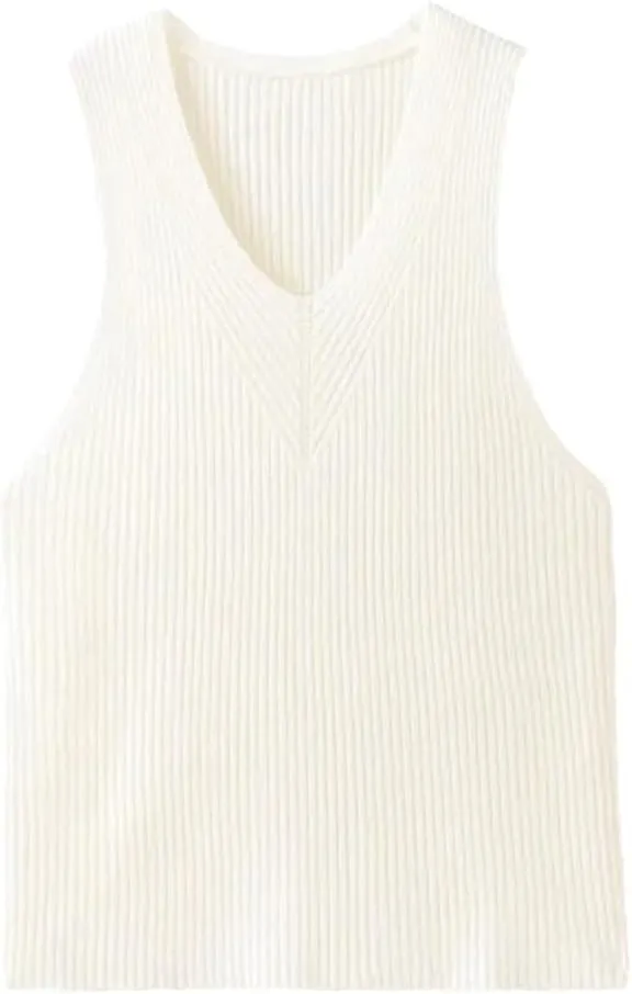 DBFBDTU Camisole Tops for Women Women Cashmere High Elasticity Vest Crop V-Neck Tank Knit Camisole Tops