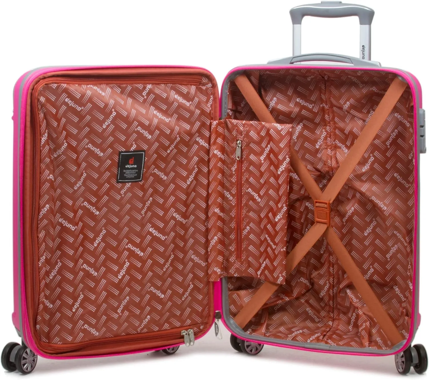 Dejuno Kingsley New Generation 3-Piece Hardside Spinner Luggage Set, Black, Small, Medium, Large