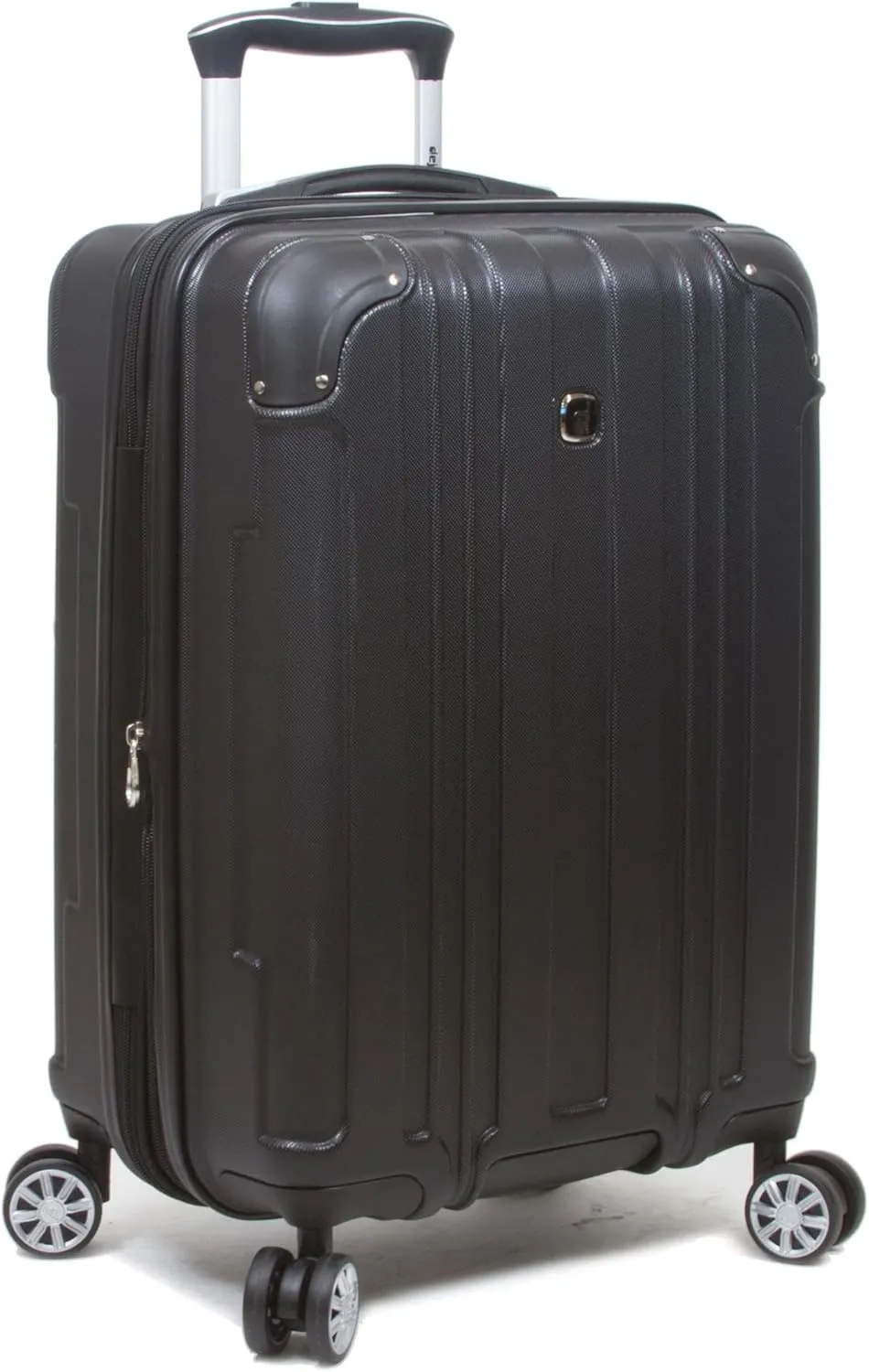 Dejuno Kingsley New Generation 3-Piece Hardside Spinner Luggage Set, Black, Small, Medium, Large