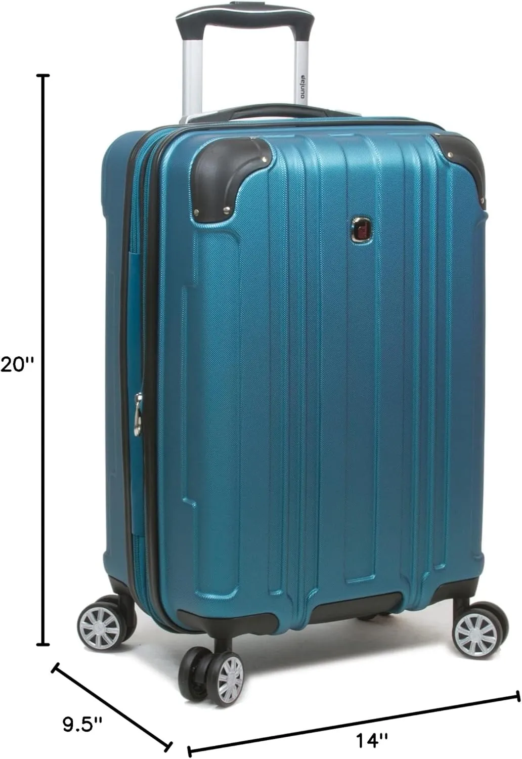Dejuno Kingsley New Generation 3-Piece Hardside Spinner Luggage Set, Turquoise, Small, Medium, Large