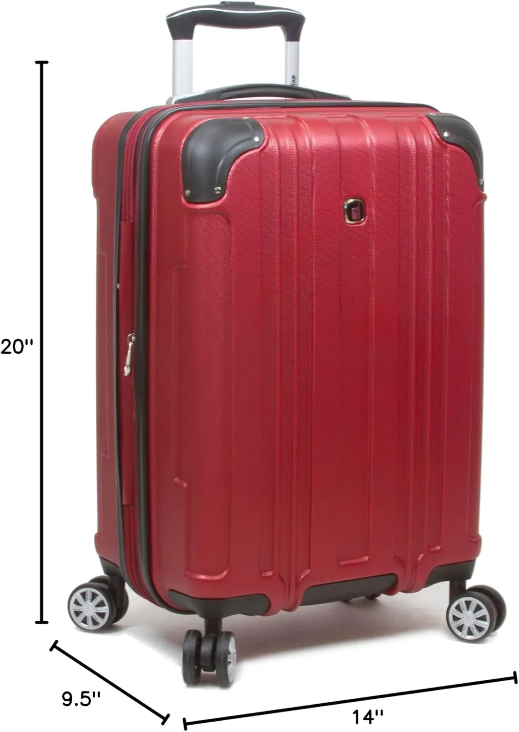 Dejuno Kingsley New Generation Hardside Spinner Luggage, Burgundy, 3-Piece Set