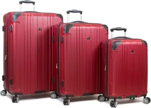 Dejuno Kingsley New Generation Hardside Spinner Luggage, Burgundy, 3-Piece Set