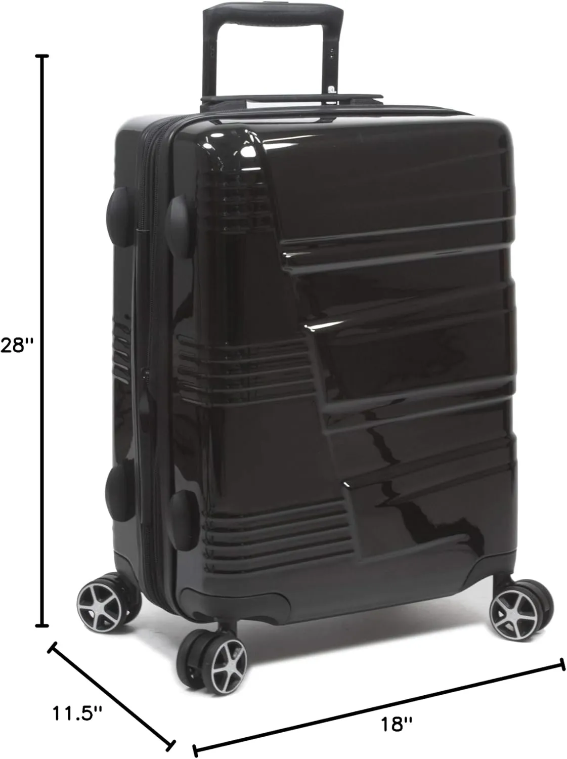 Dejuno Lumos New Generation Hardside Expandable Spinner Luggage, Black, 3-Piece Set