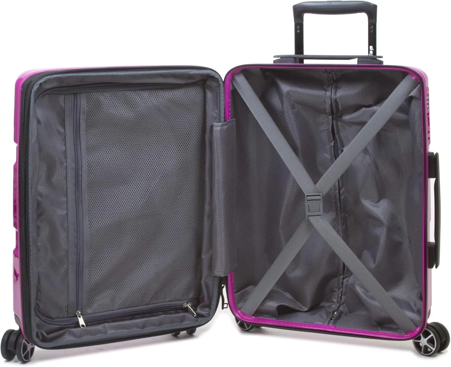 Dejuno Lumos New Generation Hardside Expandable Spinner Luggage, Cranberry, 3-Piece Set