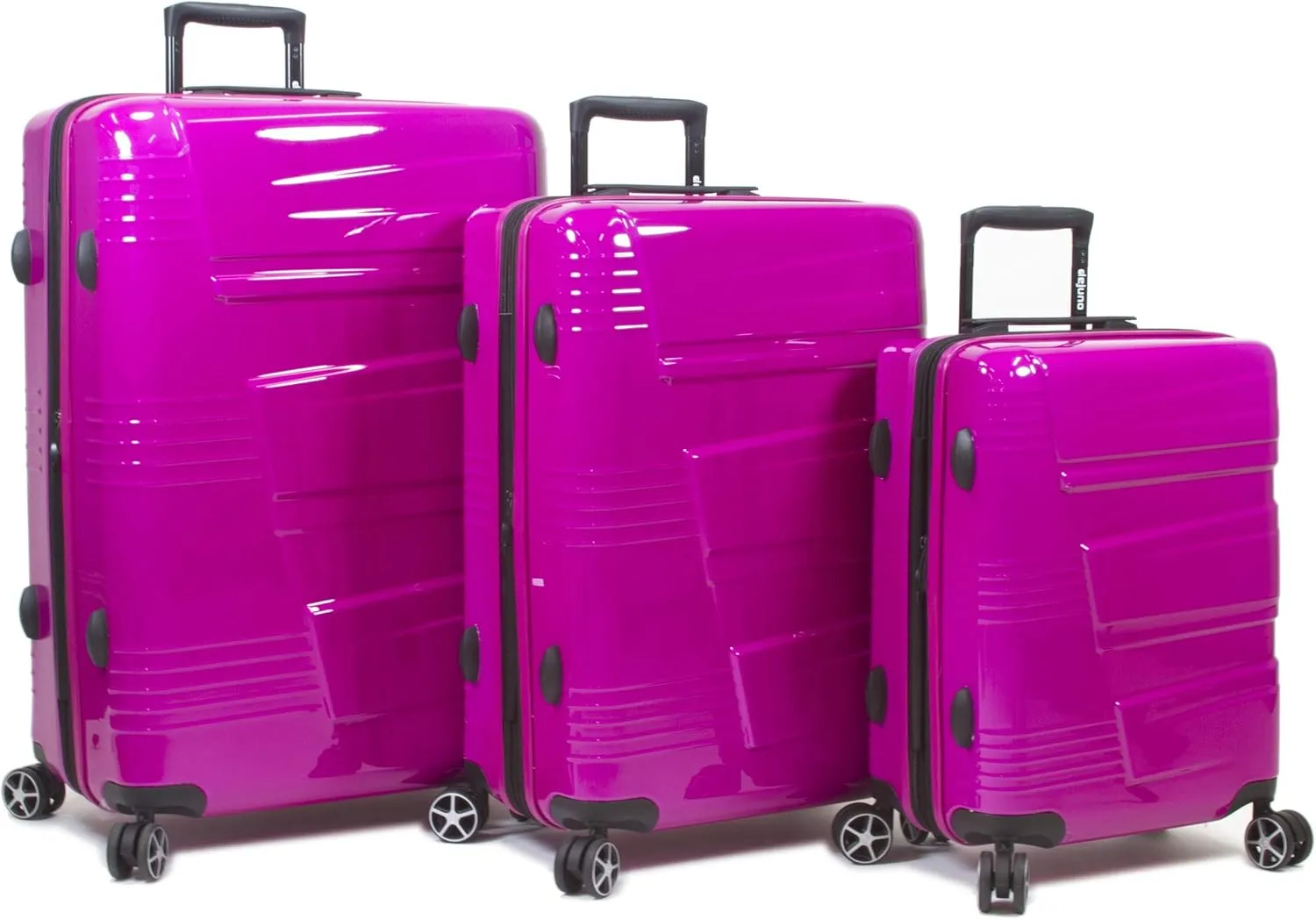 Dejuno Lumos New Generation Hardside Expandable Spinner Luggage, Cranberry, 3-Piece Set