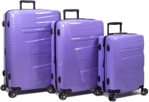 Dejuno Lumos New Generation Hardside Expandable Spinner Luggage, Lavender, 3-Piece Set